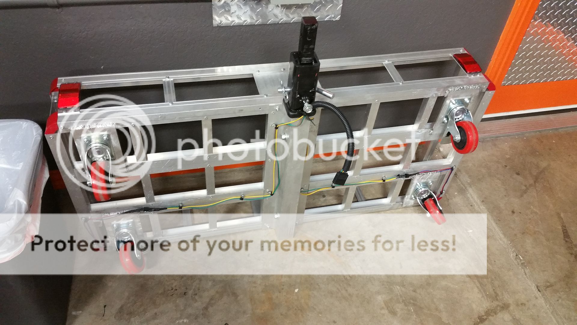 CUSTOM ALUMINUM HITCH CARRIER W/ WHEELS & LEDS - My Nissan ... nissan trailer wiring leds 